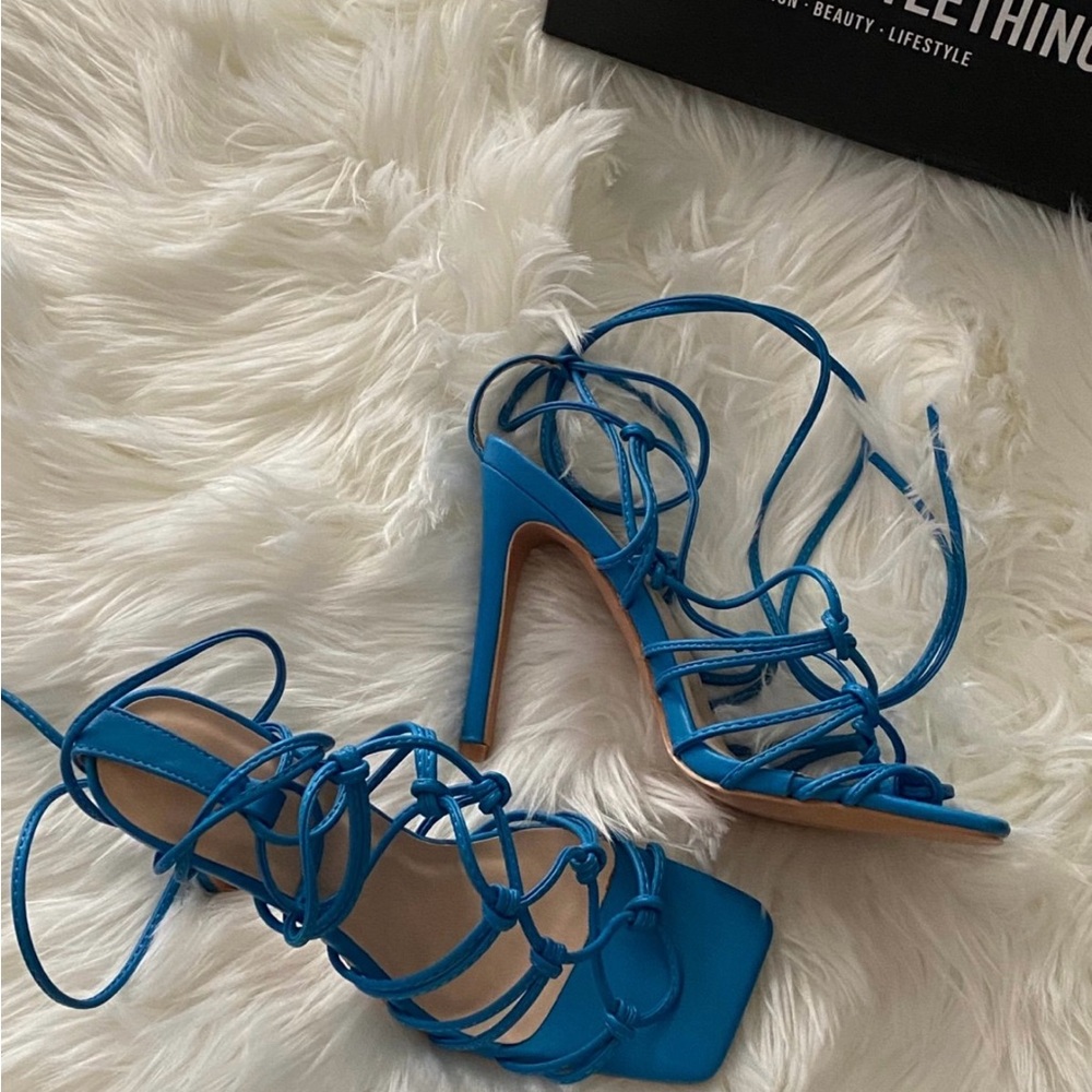 PrettyLittleThing Vibrant Blue Lace-Up Heels